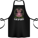 Lucipurr Demonic Hail Satan Cat Evil Cotton Apron 100% Organic Black