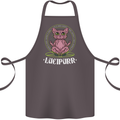 Lucipurr Demonic Hail Satan Cat Evil Cotton Apron 100% Organic Dark Grey