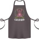 Lucipurr Demonic Hail Satan Cat Evil Cotton Apron 100% Organic Dark Grey