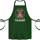 Lucipurr Demonic Hail Satan Cat Evil Cotton Apron 100% Organic Forest Green