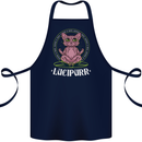 Lucipurr Demonic Hail Satan Cat Evil Cotton Apron 100% Organic Navy Blue