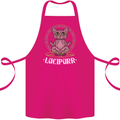 Lucipurr Demonic Hail Satan Cat Evil Cotton Apron 100% Organic Pink