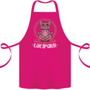 Lucipurr Demonic Hail Satan Cat Evil Cotton Apron 100% Organic Pink