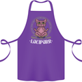 Lucipurr Demonic Hail Satan Cat Evil Cotton Apron 100% Organic Purple