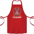 Lucipurr Demonic Hail Satan Cat Evil Cotton Apron 100% Organic Red