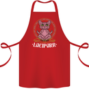 Lucipurr Demonic Hail Satan Cat Evil Cotton Apron 100% Organic Red