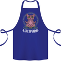 Lucipurr Demonic Hail Satan Cat Evil Cotton Apron 100% Organic Royal Blue