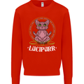 Lucipurr Demonic Hail Satan Cat Evil Kids Sweatshirt Jumper Bright Red