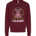 Lucipurr Demonic Hail Satan Cat Evil Kids Sweatshirt Jumper Maroon