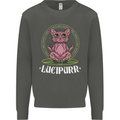 Lucipurr Demonic Hail Satan Cat Evil Kids Sweatshirt Jumper Storm Grey
