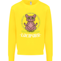 Lucipurr Demonic Hail Satan Cat Evil Kids Sweatshirt Jumper Yellow