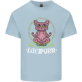 Lucipurr Demonic Hail Satan Cat Evil Kids T-Shirt Childrens Light Blue