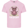 Lucipurr Demonic Hail Satan Cat Evil Kids T-Shirt Childrens Light Pink