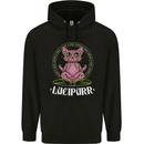 Lucipurr Demonic Hail Satan Cat Evil Mens 80% Cotton Hoodie Black