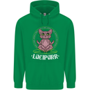 Lucipurr Demonic Hail Satan Cat Evil Mens 80% Cotton Hoodie Irish Green