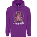 Lucipurr Demonic Hail Satan Cat Evil Mens 80% Cotton Hoodie Purple