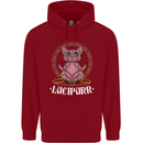 Lucipurr Demonic Hail Satan Cat Evil Mens 80% Cotton Hoodie Red