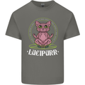 Lucipurr Demonic Hail Satan Cat Evil Mens Cotton T-Shirt Tee Top Charcoal