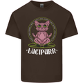 Lucipurr Demonic Hail Satan Cat Evil Mens Cotton T-Shirt Tee Top Dark Chocolate