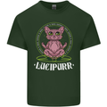 Lucipurr Demonic Hail Satan Cat Evil Mens Cotton T-Shirt Tee Top Forest Green