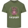 Lucipurr Demonic Hail Satan Cat Evil Mens Cotton T-Shirt Tee Top Military Green