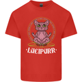 Lucipurr Demonic Hail Satan Cat Evil Mens Cotton T-Shirt Tee Top Red