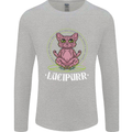 Lucipurr Demonic Hail Satan Cat Evil Mens Long Sleeve T-Shirt Sports Grey