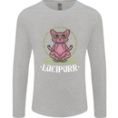 Lucipurr Demonic Hail Satan Cat Evil Mens Long Sleeve T-Shirt Sports Grey