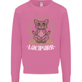 Lucipurr Demonic Hail Satan Cat Evil Mens Sweatshirt Jumper Azalea