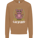 Lucipurr Demonic Hail Satan Cat Evil Mens Sweatshirt Jumper Caramel Latte