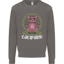 Lucipurr Demonic Hail Satan Cat Evil Mens Sweatshirt Jumper Charcoal