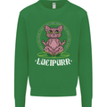 Lucipurr Demonic Hail Satan Cat Evil Mens Sweatshirt Jumper Irish Green