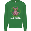 Lucipurr Demonic Hail Satan Cat Evil Mens Sweatshirt Jumper Irish Green