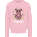 Lucipurr Demonic Hail Satan Cat Evil Mens Sweatshirt Jumper Light Pink