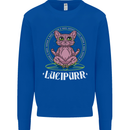 Lucipurr Demonic Hail Satan Cat Evil Mens Sweatshirt Jumper Royal Blue