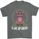 Lucipurr Demonic Hail Satan Cat Evil Mens T-Shirt 100% Cotton Charcoal
