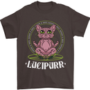 Lucipurr Demonic Hail Satan Cat Evil Mens T-Shirt 100% Cotton Dark Chocolate