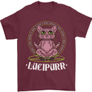 Lucipurr Demonic Hail Satan Cat Evil Mens T-Shirt 100% Cotton Maroon