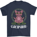 Lucipurr Demonic Hail Satan Cat Evil Mens T-Shirt 100% Cotton Navy Blue