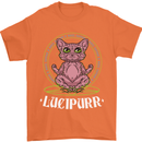 Lucipurr Demonic Hail Satan Cat Evil Mens T-Shirt 100% Cotton Orange