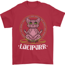 Lucipurr Demonic Hail Satan Cat Evil Mens T-Shirt 100% Cotton Red