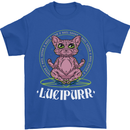 Lucipurr Demonic Hail Satan Cat Evil Mens T-Shirt 100% Cotton Royal Blue