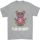 Lucipurr Demonic Hail Satan Cat Evil Mens T-Shirt 100% Cotton Sports Grey