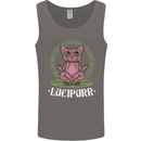 Lucipurr Demonic Hail Satan Cat Evil Mens Vest Tank Top Charcoal