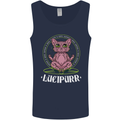 Lucipurr Demonic Hail Satan Cat Evil Mens Vest Tank Top Navy Blue