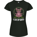 Lucipurr Demonic Hail Satan Cat Evil Womens Petite Cut T-Shirt Black