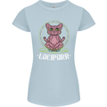 Lucipurr Demonic Hail Satan Cat Evil Womens Petite Cut T-Shirt Light Blue