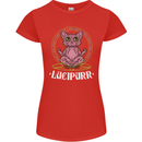 Lucipurr Demonic Hail Satan Cat Evil Womens Petite Cut T-Shirt Red