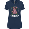 Lucipurr Demonic Hail Satan Cat Evil Womens Wider Cut T-Shirt Navy Blue