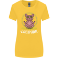 Lucipurr Demonic Hail Satan Cat Evil Womens Wider Cut T-Shirt Yellow